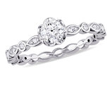 1/2 Carat (ctw H-I, I2-I3) Diamond Scalloped Engagement Ring in 14K White Gold